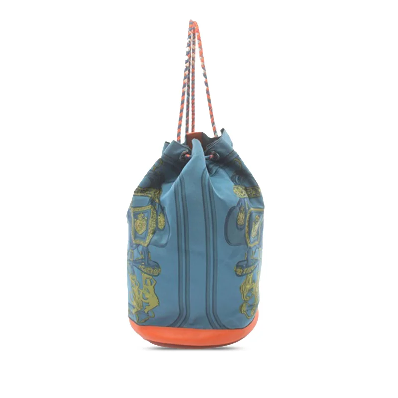 Art - Inspired Hermes Bags Collaborated with Renowned ArtistsBlue Hermès Silk Brides de Gala Sac Soie Cool 22 Backpack