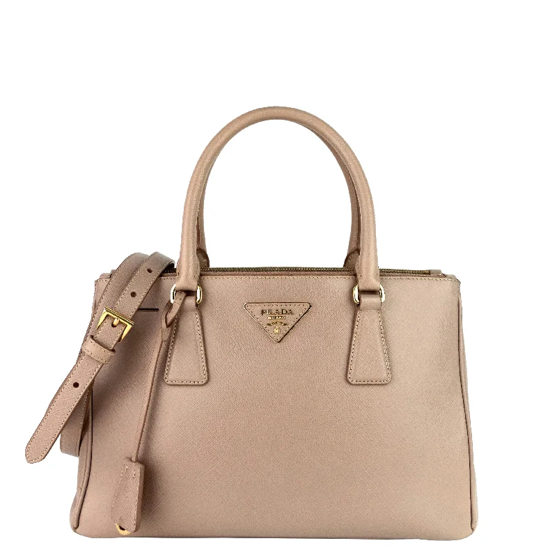 Ladies Prada handbags with a detachable wallet inside for added convenienceGalleria Double Zip Small Saffiano Leather Tote Bag