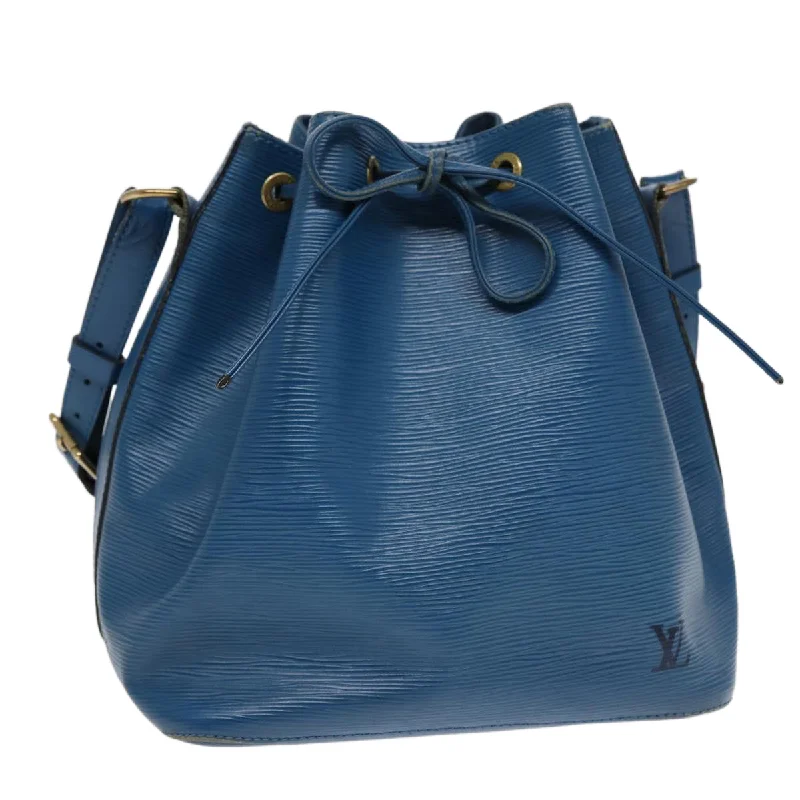 Medium - sized Louis Vuitton tote bags for work and shoppingLOUIS VUITTON Epi Petit Noe Shoulder Bag Blue M44105 LV Auth 89334