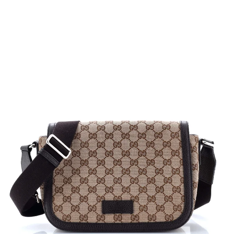 Small - sized Women Gucci shoulder bags for evening outingsFlap Messenger Bag GG Canvas Small