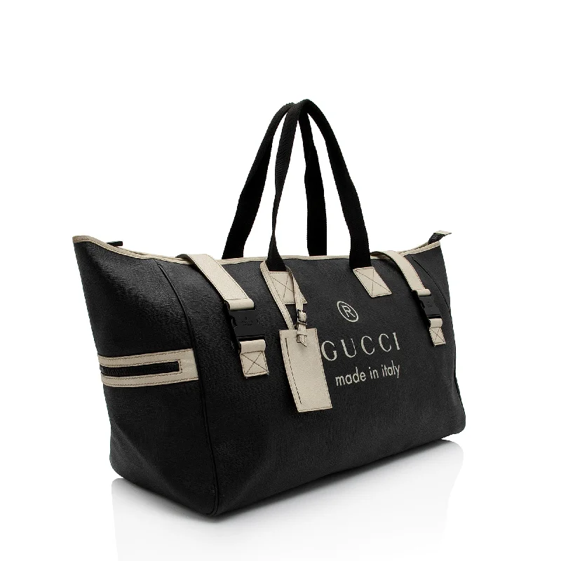 Gucci handbags for women with a patent - leather finishGucci PVC Logo XL Shopper Tote (SHF-AJvk6R)