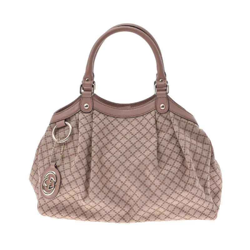 Women Gucci Sylvie bags with a crystal - embellished web stripeGucci Suki Diamante Beige/Pink Beige 211944 Ladies Canvas Leather Handbag