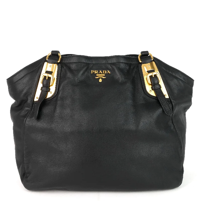 Prada bags with a chain - link trim and a leather body for a modern and stylish edgeConvertible Bucket Soft Calf Leather Bag