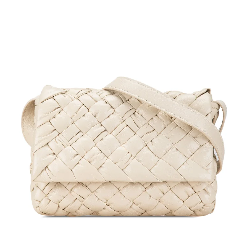 Bottega Veneta bags with perforated detailsWhite Bottega Veneta Small Intrecciato Rumple Messenger Bag