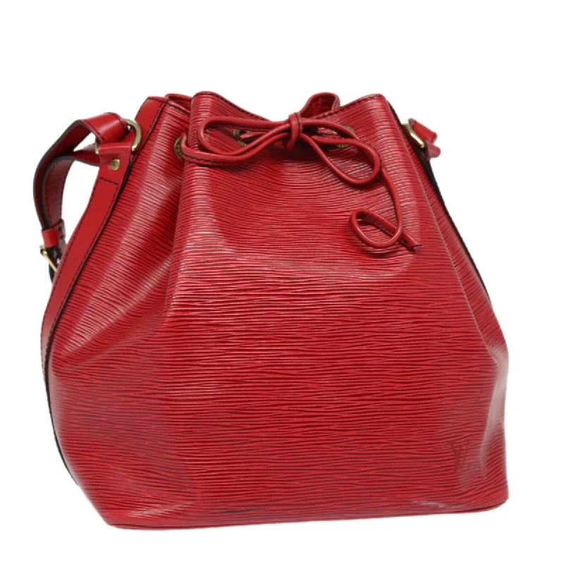 Louis Vuitton Twist bags with the iconic LV - turnlock closureLOUIS VUITTON Epi Petit Noe Shoulder Bag Red M44107 LV Auth 87829