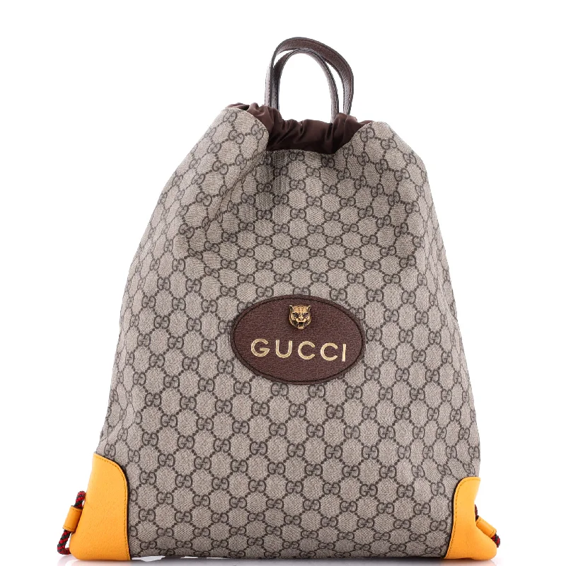 Gucci crossbody bags for women with adjustable leather strapsNeo Vintage Drawstring Backpack GG Coated Canvas Large