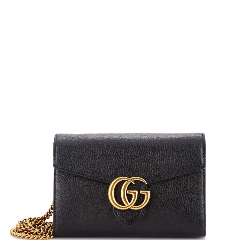 Gucci Marmont bags for women with quilted leather exteriorsGG Marmont Chain Wallet Leather Mini