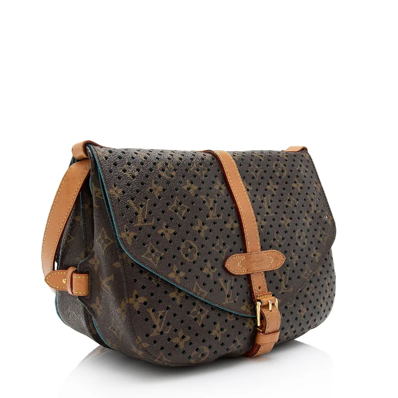 Louis Vuitton Twist bags with the iconic LV - turnlock closureLouis Vuitton Limited Edition Perforated Monogram Canvas Saumur 30 Messenger Bag (TgFQYZ)