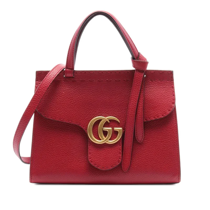 Gucci handbags for women with a beaded trimRed Gucci Small GG Marmont Top Handle Satchel