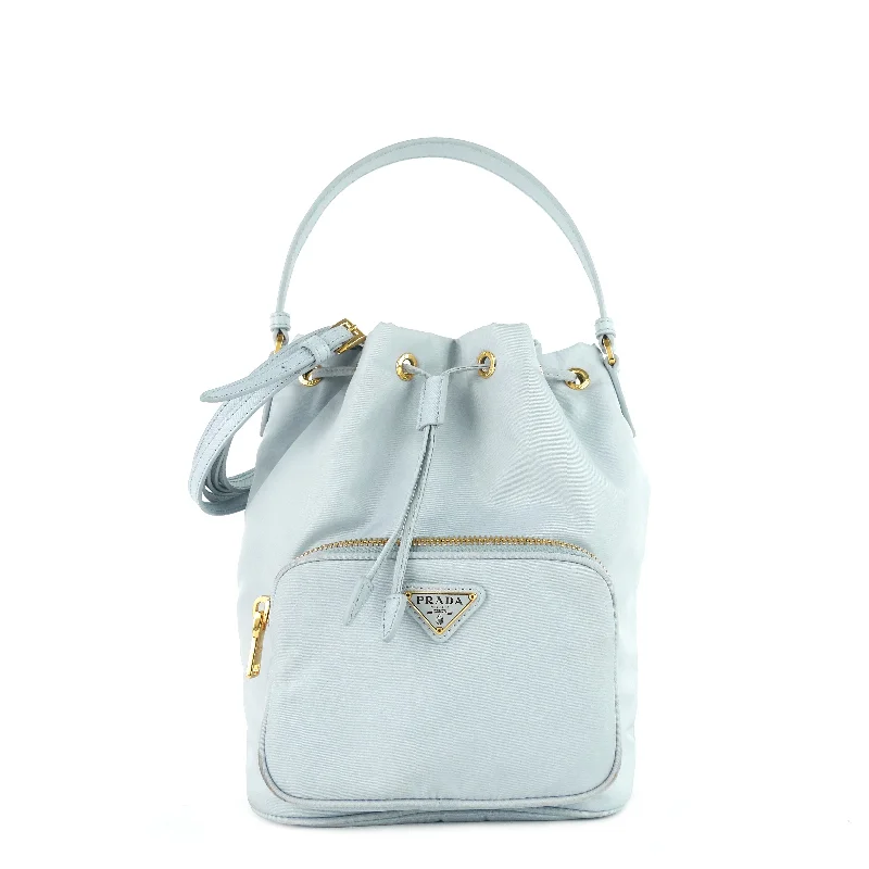 Prada Cleo bags with a snakeskin - effect panel for a bold and trendy lookDuet Tessuto Re-Nylon Bucket Bag