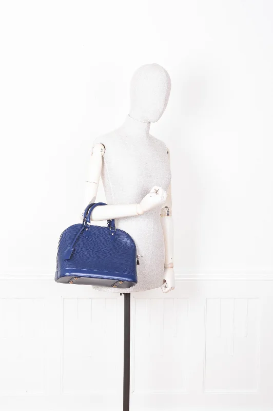 Louis Vuitton backpacks with a sleek, minimalist design for styleLOUIS VUITTON Alma PM Epi Indigo