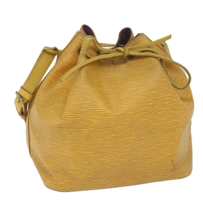 Louis Vuitton bags with a zippered interior pocket for better organizationLOUIS VUITTON Epi Petit Noe Shoulder Bag Tassili Yellow M44109 LV Auth ar10998