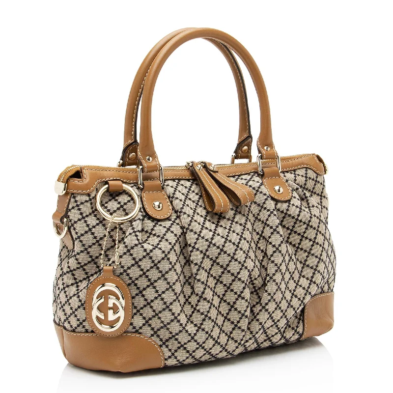 Ladies Gucci Dionysus bags with a chain - link shoulder strapGucci Diamante Canvas Sukey Top Handle Medium Satchel (23618)