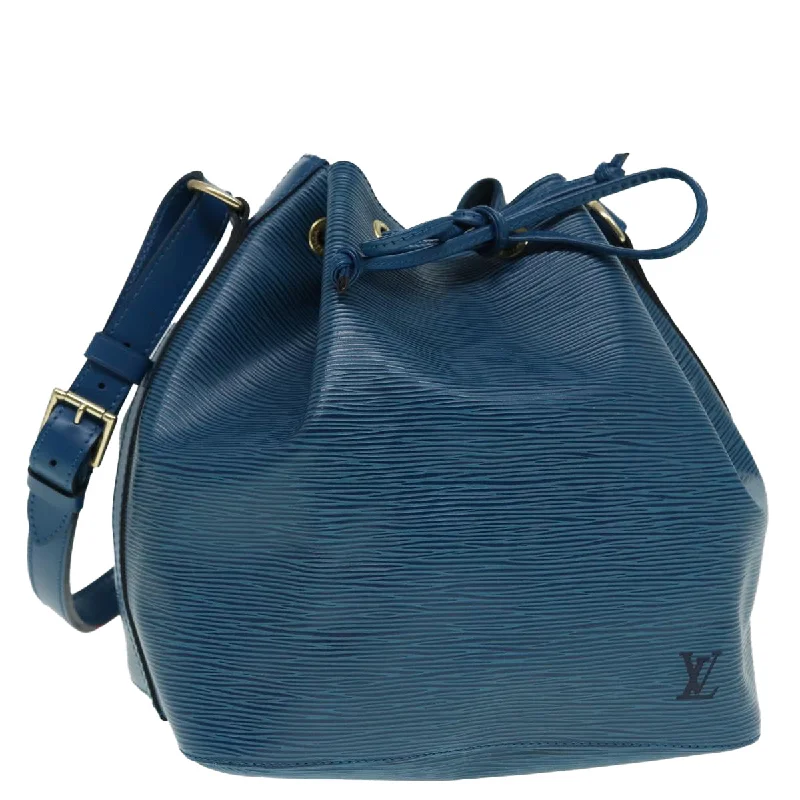 Louis Vuitton Alma bags with a leather - wrapped handle for a luxurious feelLOUIS VUITTON Epi Petit Noe Shoulder Bag Blue M44105 LV Auth 88889