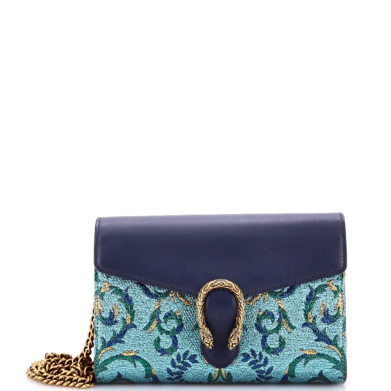 Gucci Marmont bags for women with a snakeskin - effect panelDionysus Chain Wallet Brocade and Leather Small