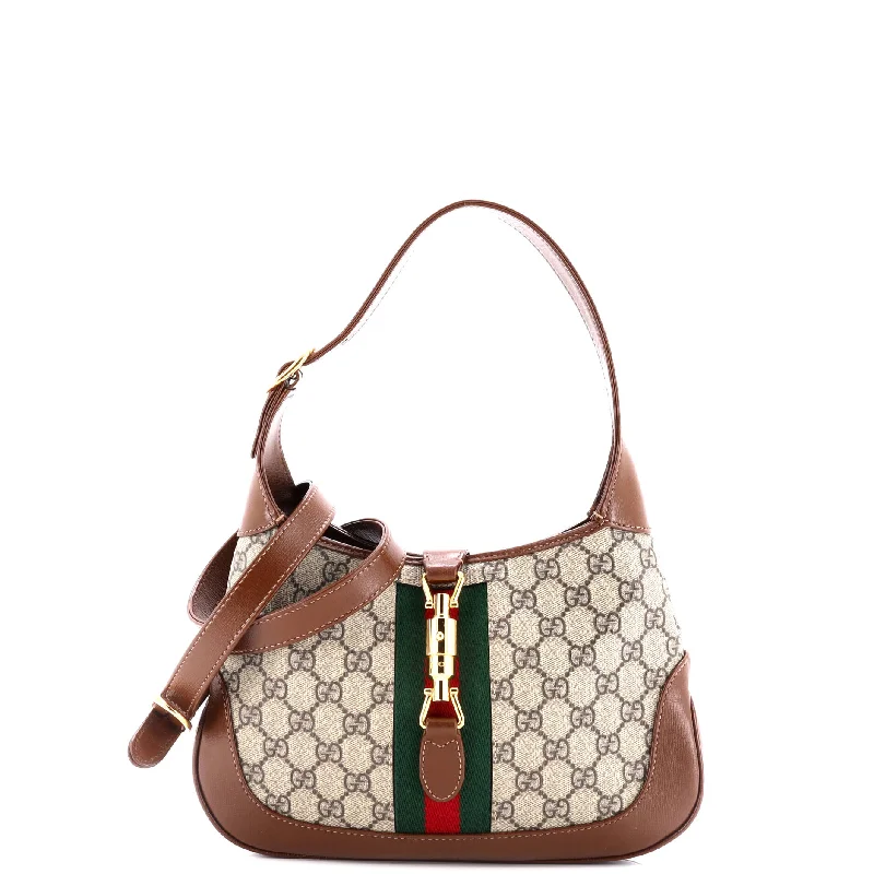 Women Gucci backpacks with a luxurious leather finishJackie 1961 Hobo GG Coated Canvas Small