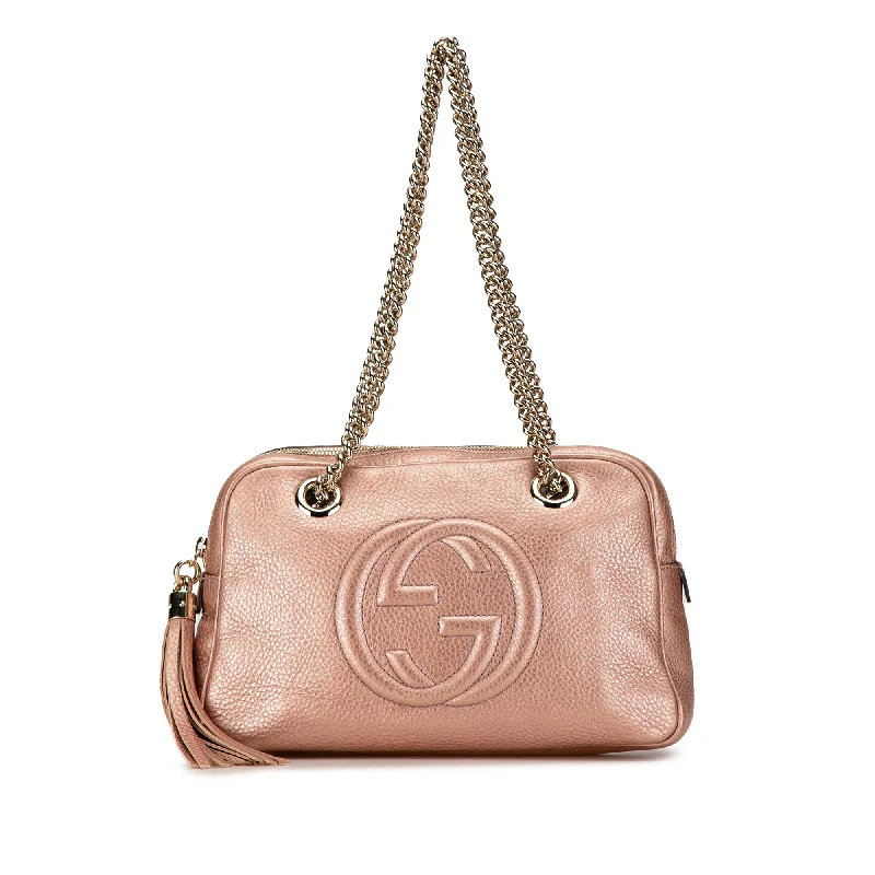 Gucci backpacks for women with a hidden back pocketPink Gucci Soho Chain Zip Shoulder Bag