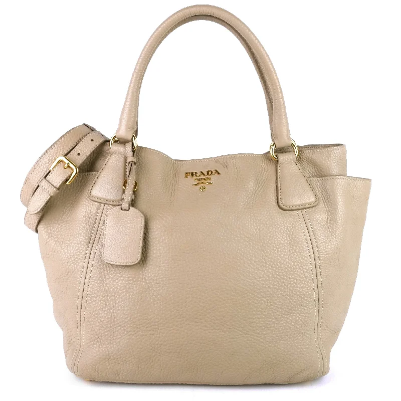 Ladies Prada Re - Edizione 2005 bags with a star - shaped charm for a playful touchConvertible Side Pocket Vitello Daino Leather Hobo Bag