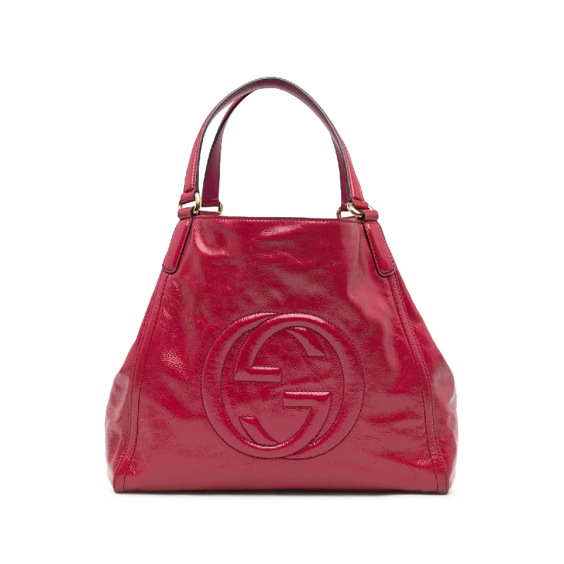 Ladies Gucci Dionysus bags with a star - shaped charmPink Gucci Medium Patent Soho Cellarius Tote