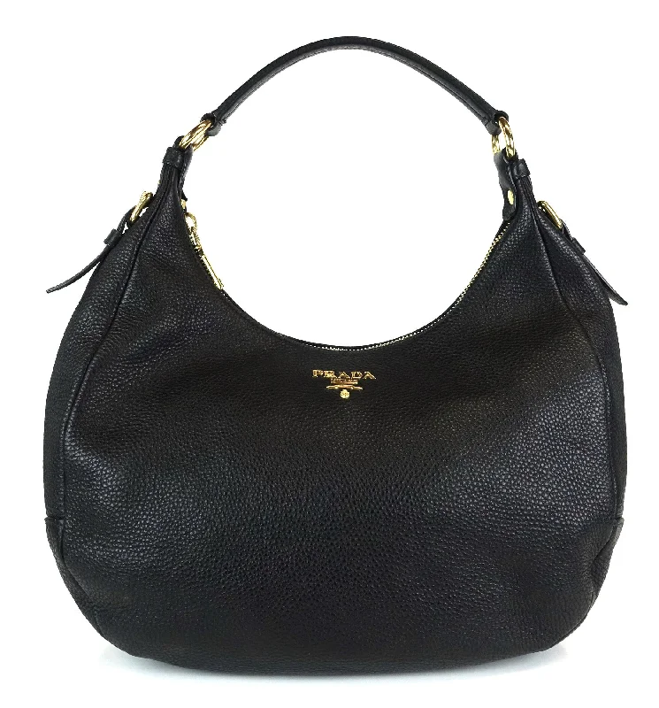 Prada Cleo bags with a snakeskin - effect panel for a bold and trendy lookVitello Daino Leather Medium Hobo Bag