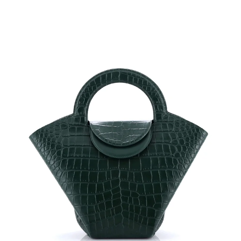 Bottega Veneta bags with fringe detailsDoll Tote Crocodile Embossed Leather Small