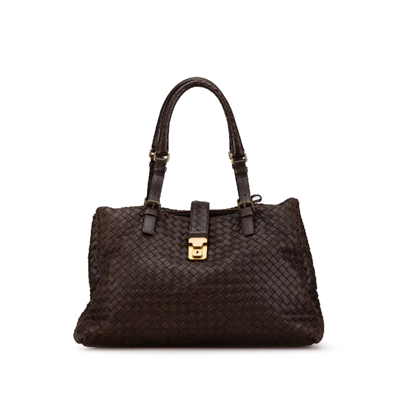 Bottega Veneta bags for wood - carving classesBrown Bottega Veneta Medium Intrecciato Roma Satchel