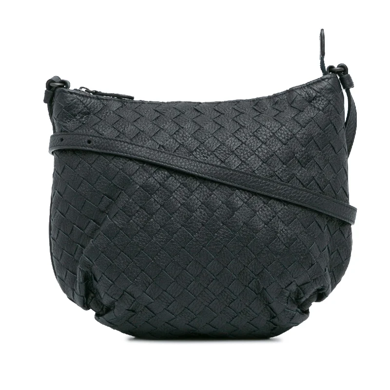 Bottega Veneta bags made of high - quality calfskinBlack Bottega Veneta Nappa Intrecciato Crossbody