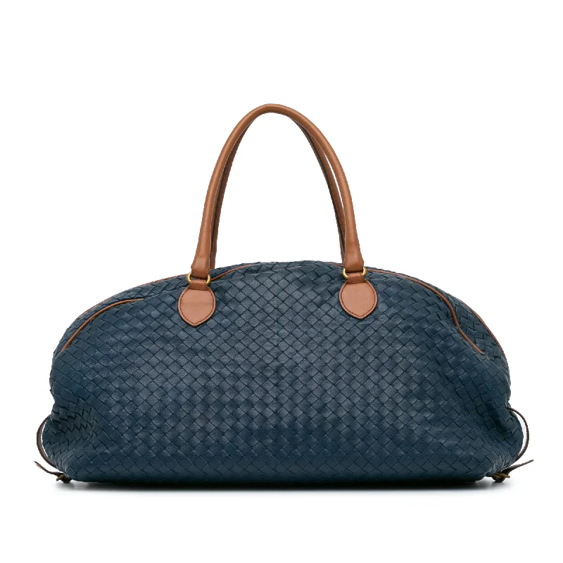 Bottega Veneta small crossbody bags with gold hardwareBlue Bottega Veneta Nappa Intrecciato Bowling Bag