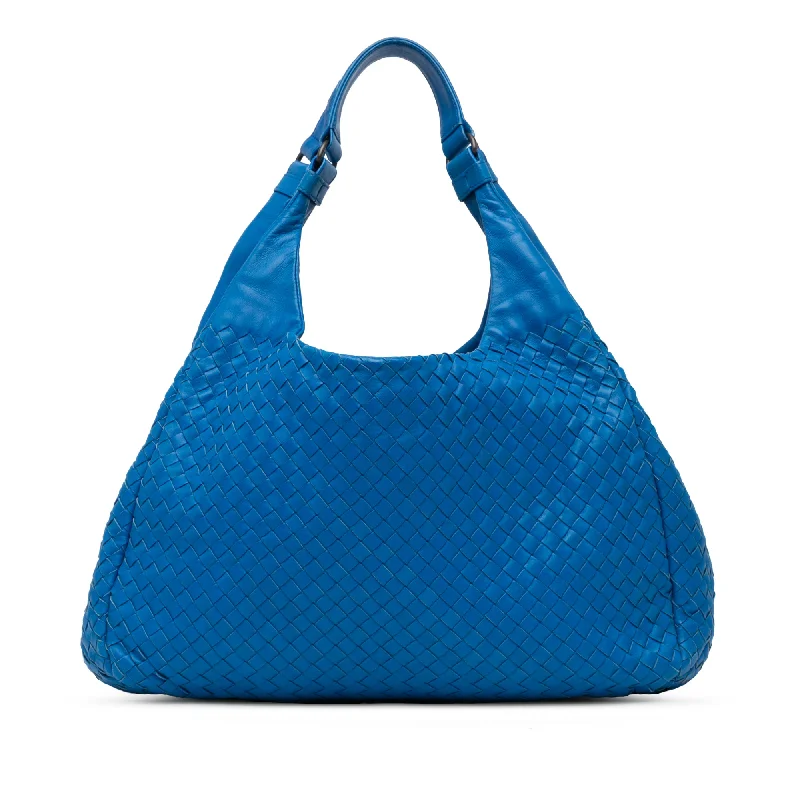 Bottega Veneta woven leather bags for womenBlue Bottega Veneta Large Intrecciato Campana Hobo