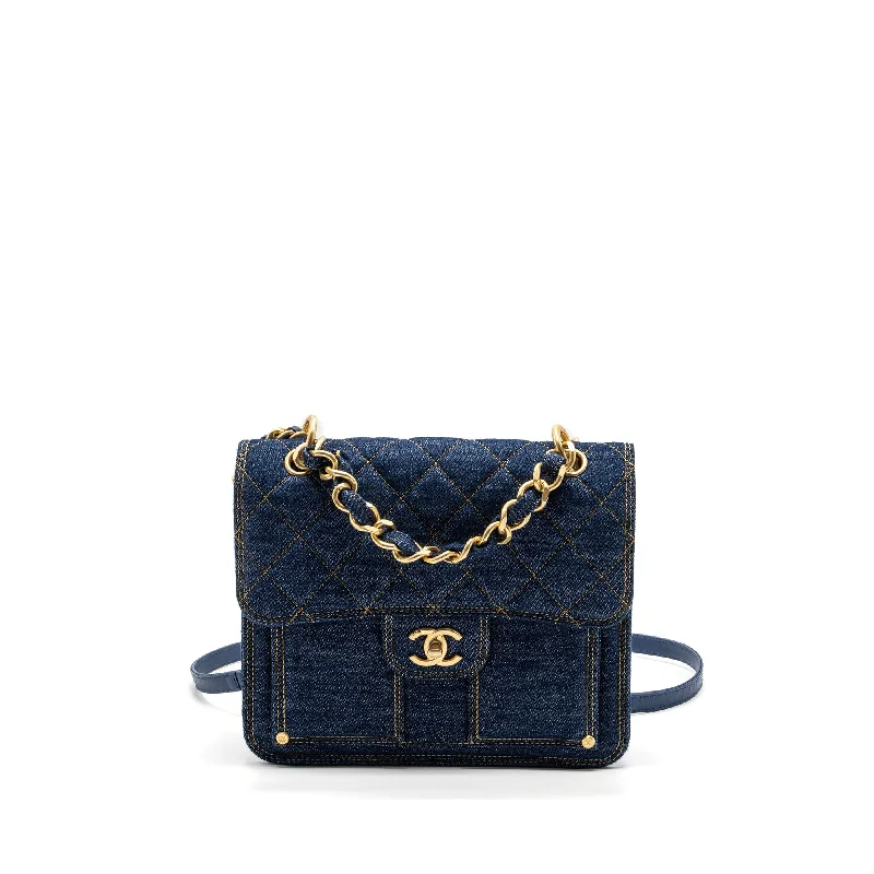 Chanel Chain Strap Handbag for Everyday UseChanel 23S Flap Backpack Denim Blue Brushed GHW (Microchip)