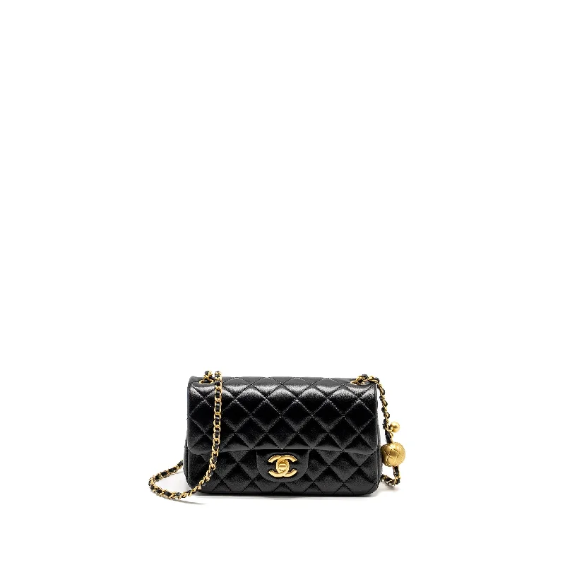 Chanel Vintage Inspired Handbag for Retro LoversChanel 24K Pearl Crush Mini Rectangular Flap Bag Shiny Lambskin Black GHW (Microchip)