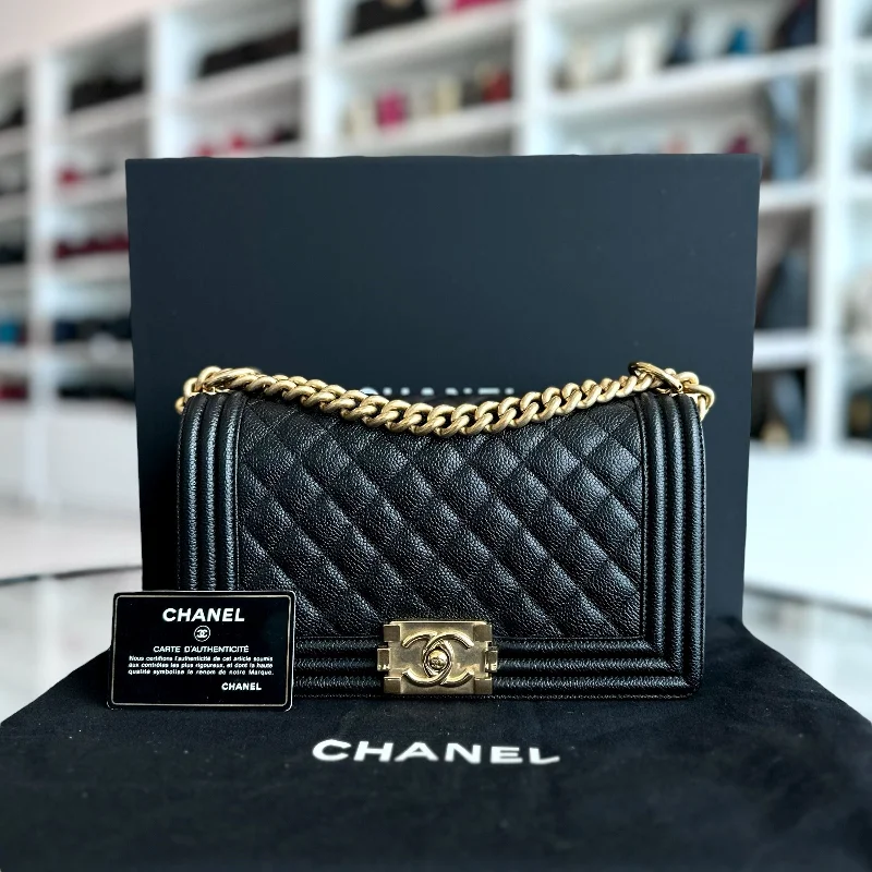 Chanel Handbag with Adjustable Strap for ComfortBoy Caviar Old Medium 25CM Quilted Black Leboy GHW No 23