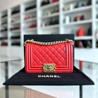 Chanel bags sale 2025Boy Small 20CM calfskin Quilted Orange Leboy GHW No 23