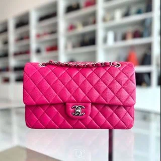 Chanel bags for women who appreciate fine craftsmanshipCaviar Double Flap Quilted Calfskin Hot Pink SHW No 18