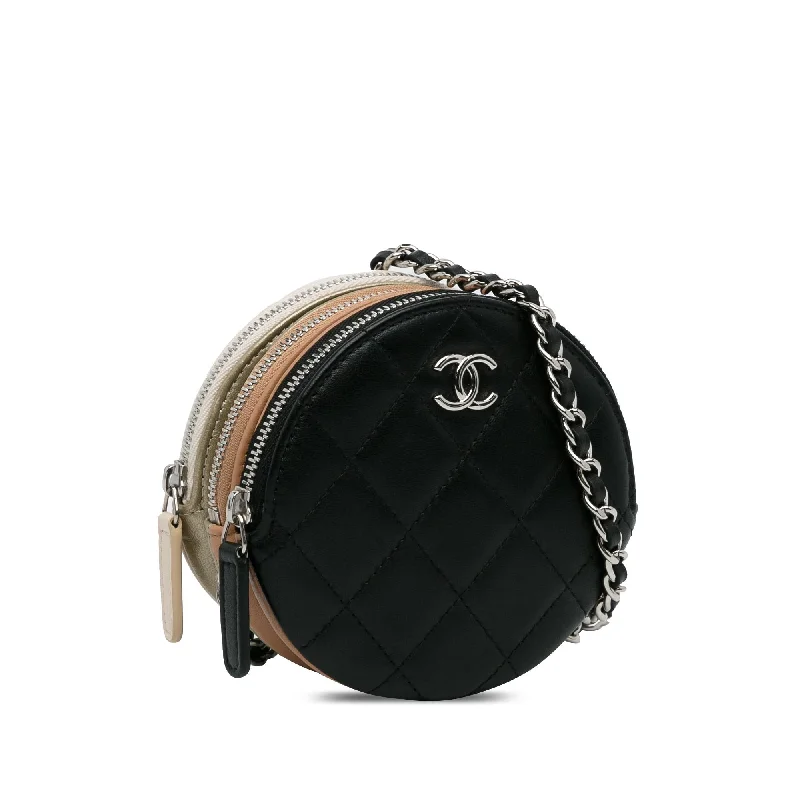 Chanel Classic Flap Bag for Evening PartyChanel CC Round Triple Zip Crossbody Bag (kLY0yh)