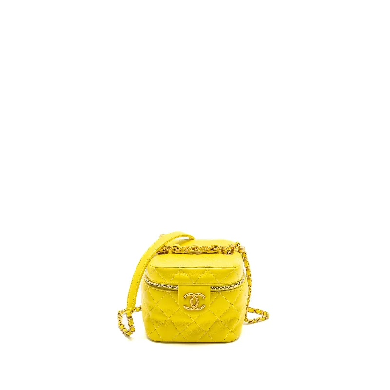 Chanel Colorful Handbag for Spring OutfitsChanel CC Vanity Case Bag Calfskin Yellow GHW (Microchip)