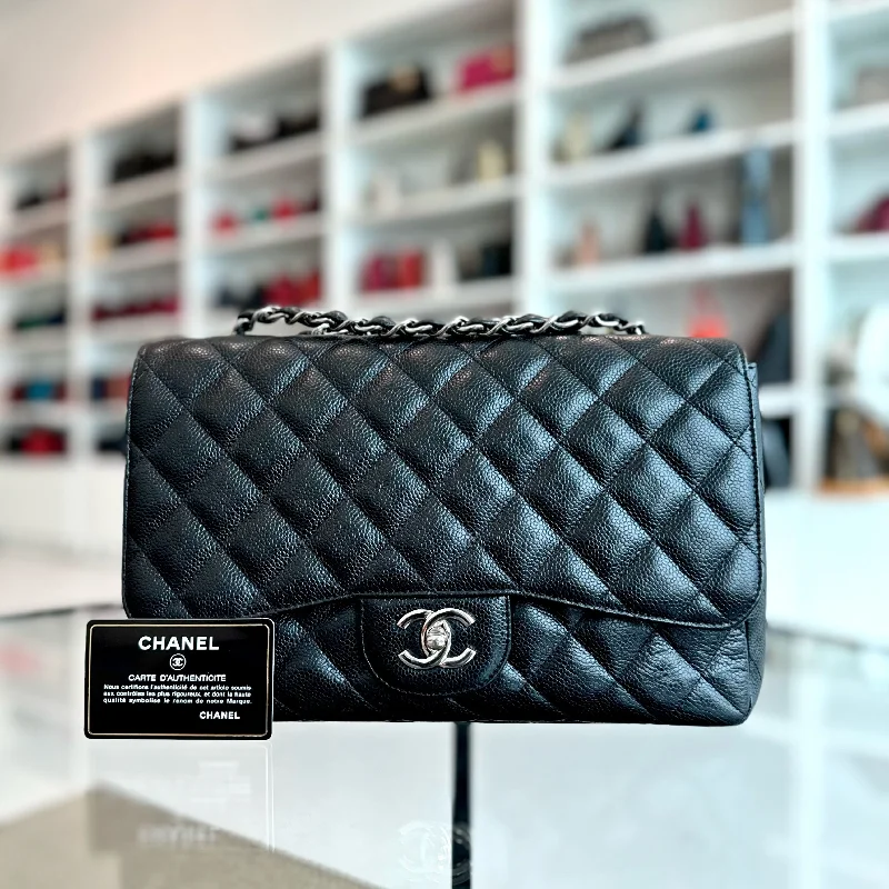 Chanel Classic Flap Bag for Evening PartyClassic Flap Jumbo 30cm Single Flap Black SHW No 13