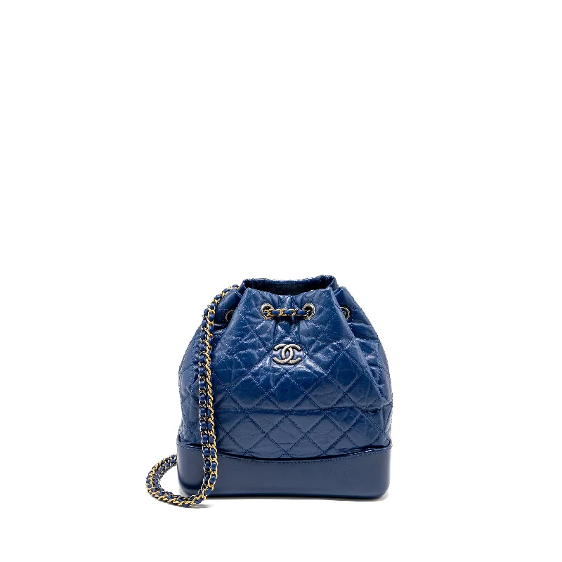 Chanel bags for the minimalist fashionChanel Gabrielle Backpack Aged Calfskin BLUE Multicolour Hardware