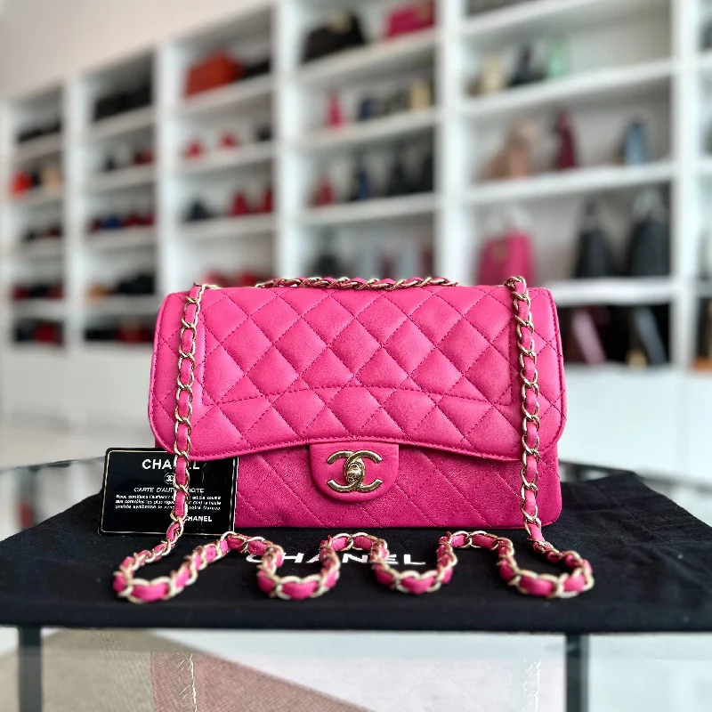 Chanel Chain Strap Handbag for Everyday UseMademoiselle Medium 25CM Lambskin Chic Fuchsia GHW No 21