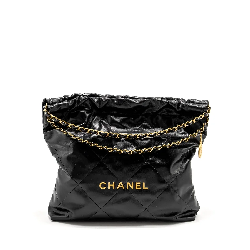 Chanel Colorful Handbag for Spring OutfitsChanel Medium 22 Bag Shiny Calfskin Black GHW (microchip)