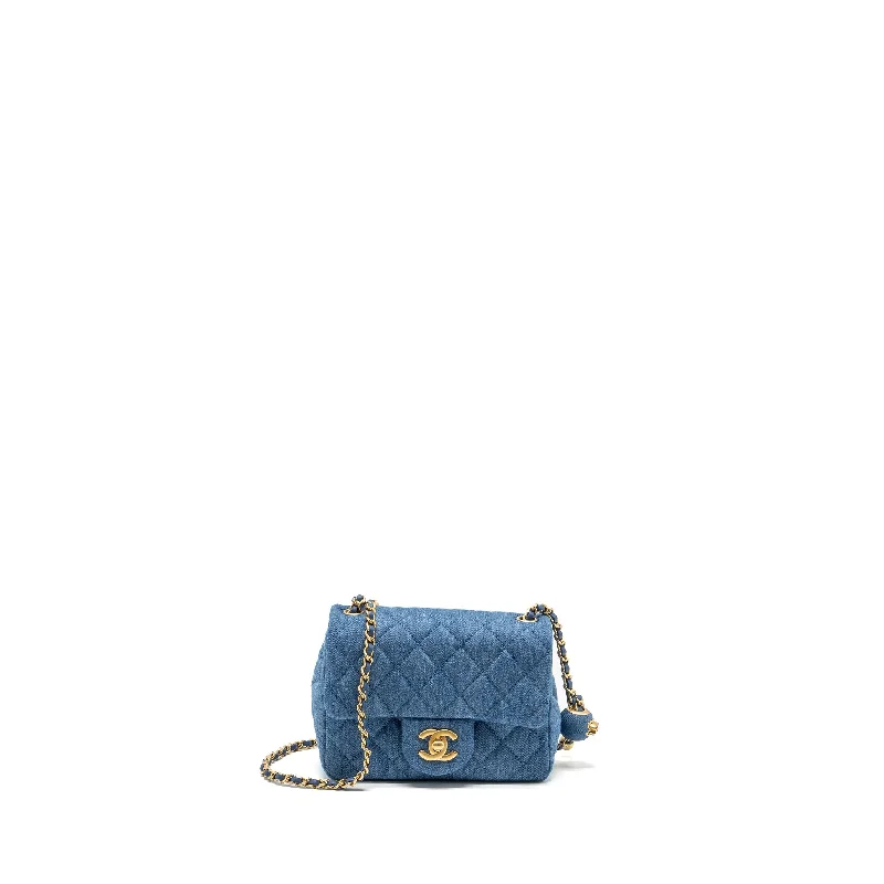 Chanel Colorful Handbag for Spring OutfitsChanel pearl crush mini square flap bag denim blue GHW (microchip)