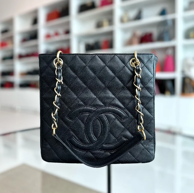 Chanel bags for a polished and professional appearancePST Caviar Petite Shopping Tote Black GHW No 10