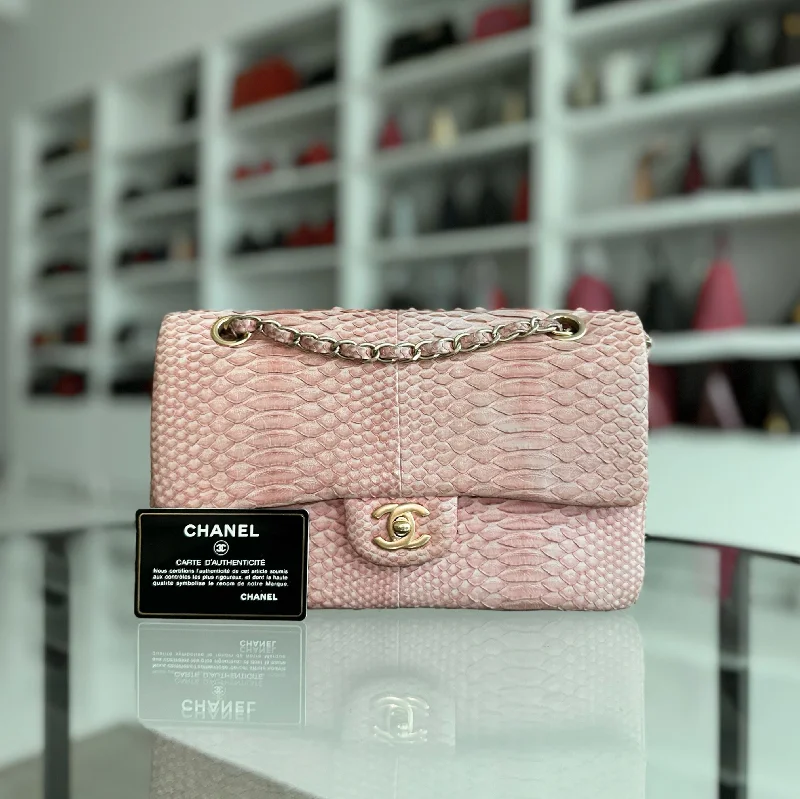 Chanel bags with chain and leather strap combinationsPython Light Pink GHW No 13