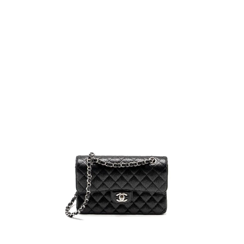 Chanel bags for a polished and professional appearanceChanel Small Classic Double Flap Bag Caviar Black SHW (Microchip)