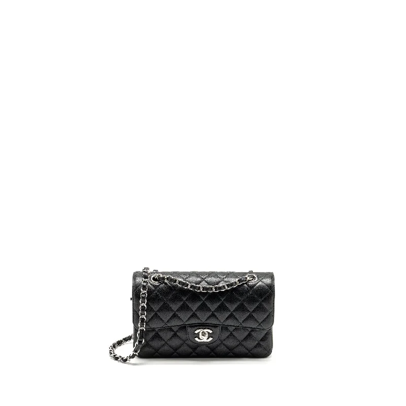 Chanel Quilted Leather Shoulder Bag for FashionistasChanel Small Classic Double Flap Bag Caviar Black SHW (Microchip)