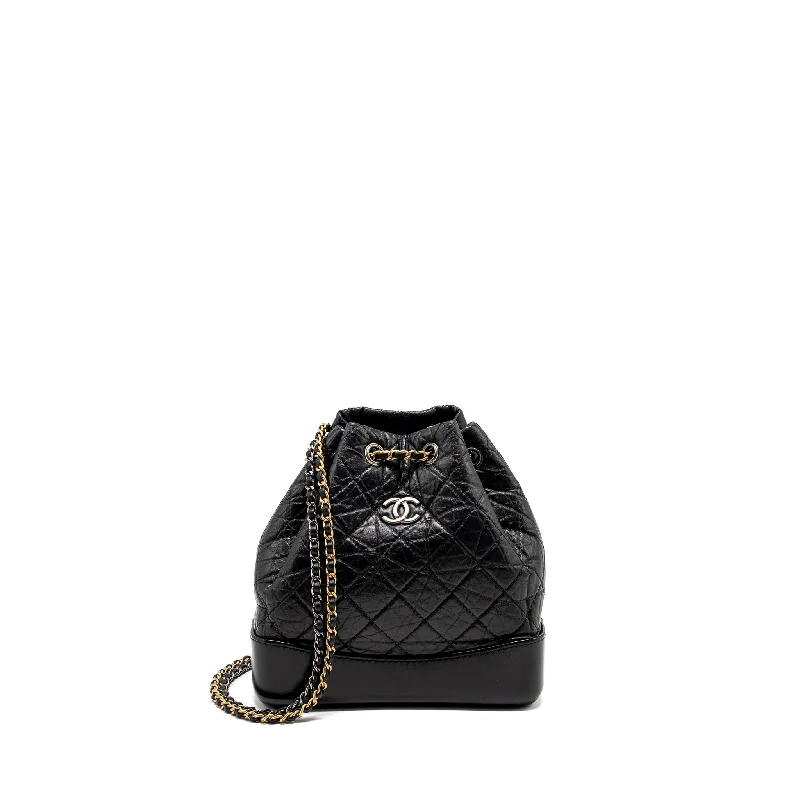 Chanel New Arrival Handbag with Gold HardwareChanel Small Gabrielle Backpack Calfskin Black Multicolour Hardware (Microchip)