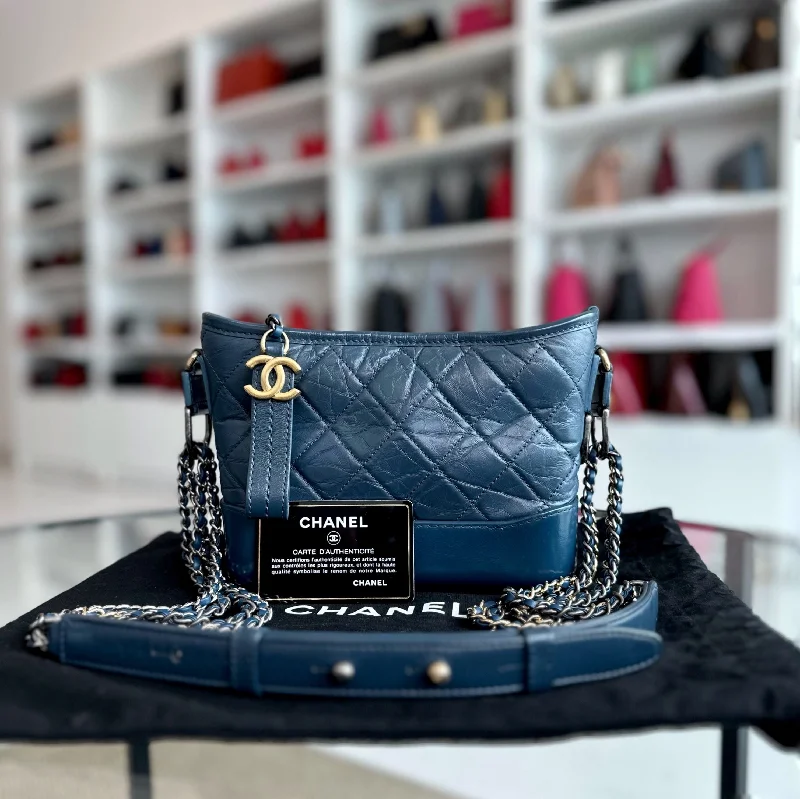 Chanel bags with exclusive seasonal releasesSmall Gabrielle Hobo Calfskin Dark Blue GHW No 26