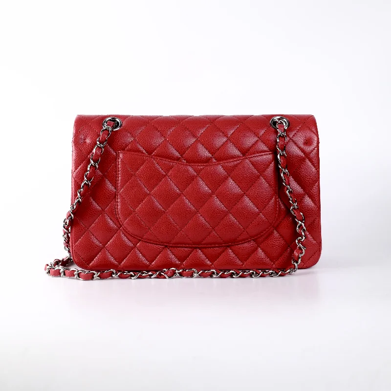 Chanel bags with iconic gold chainsChanel Classic Flap Medium/Large M/L Caviar Red - Series 14