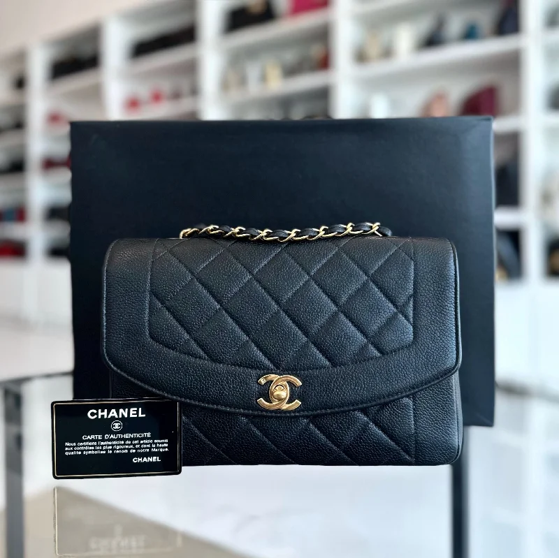 Chanel Quilted Leather Shoulder Bag for Fashionistas*Rare* Caviar Diana Medium Calfskin 24K Vintage GHW No 4