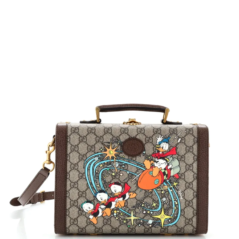 Ladies Gucci shoulder bags with a single - handle designDisney Donald Duck Top Handle Beauty Case Printed GG Coated Canvas